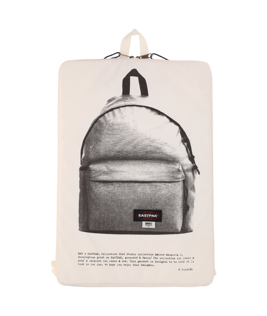 used off white backpack