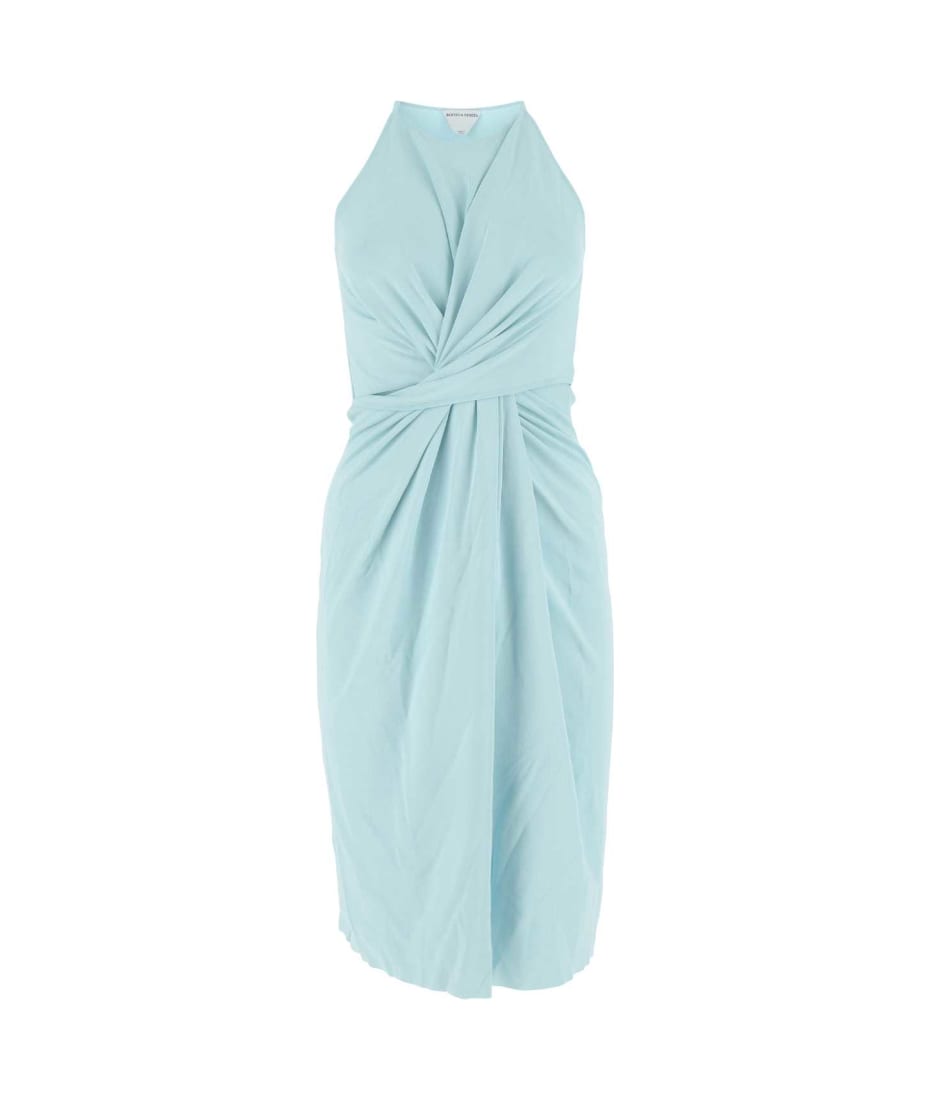 ワンピース Bottega Veneta Light Blue Viscose Blend Dress Bottega Veneta Pastel Light Blue Stretch Viscose Blend Dress