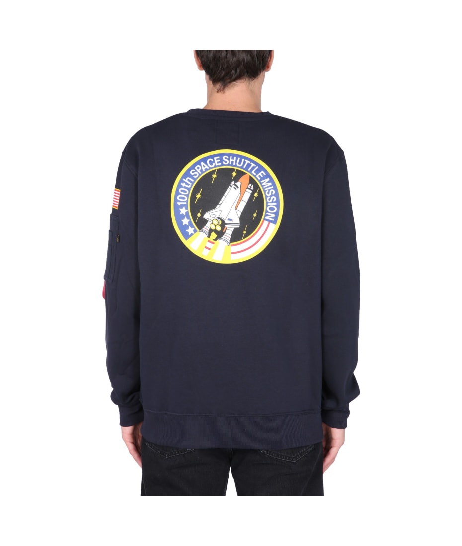 Alpha Industries Space Shuttle graphic-print cotton blend hoodie