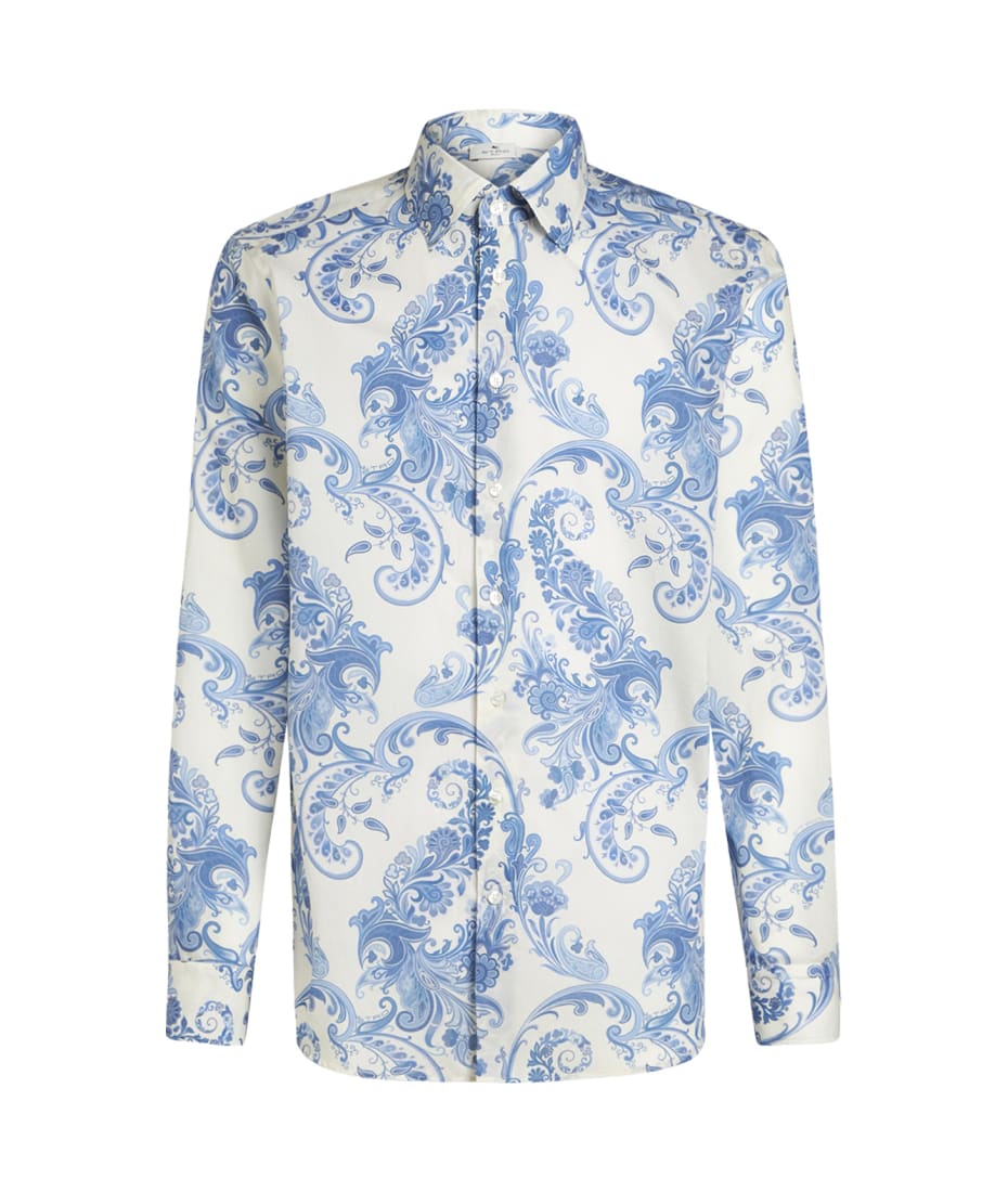 Etro Light Blue Floral Paisley Shirt | italist