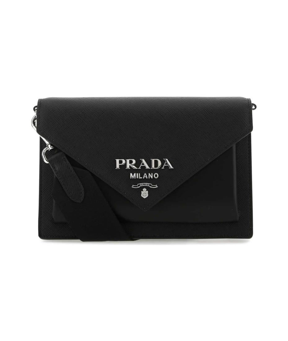 Prada Black Leather Crossbody Bag - F0002