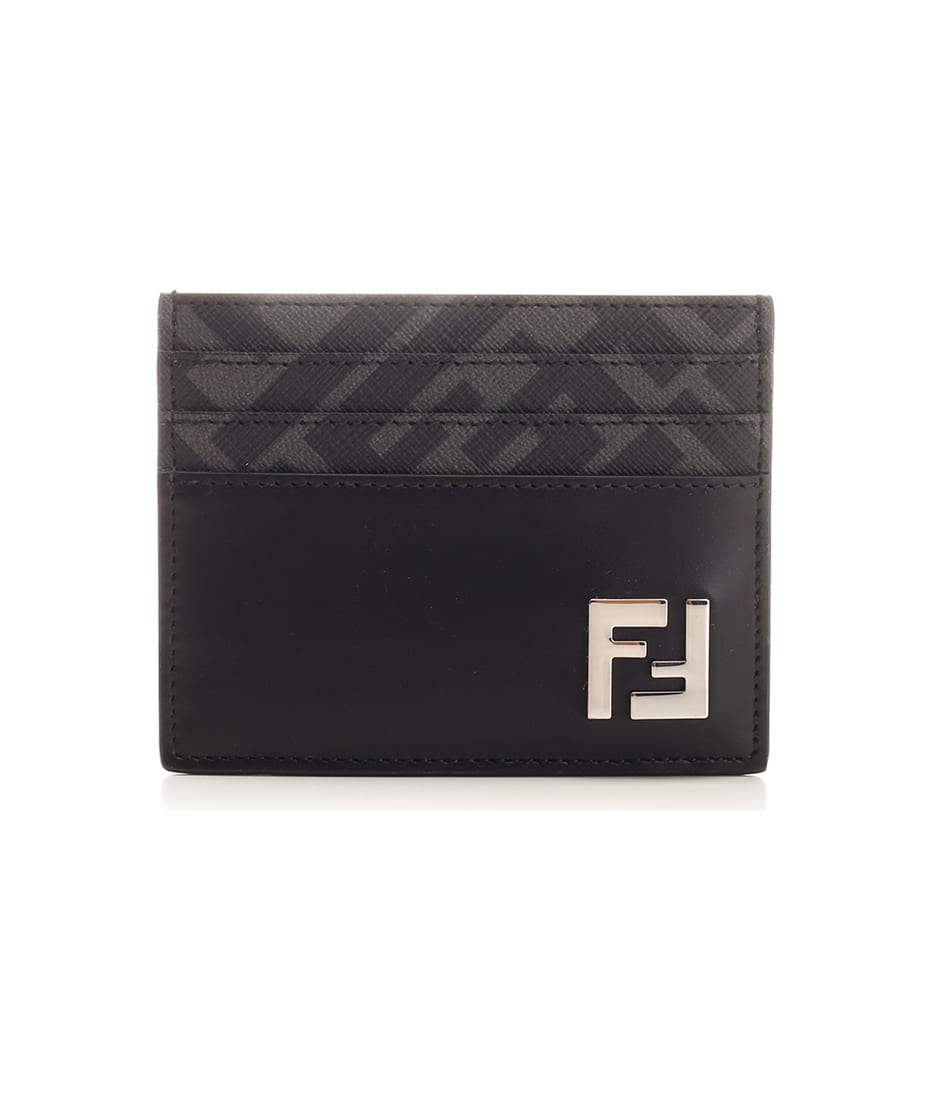 FENDI: Shadow wallet in leather with all-over FF monogram print