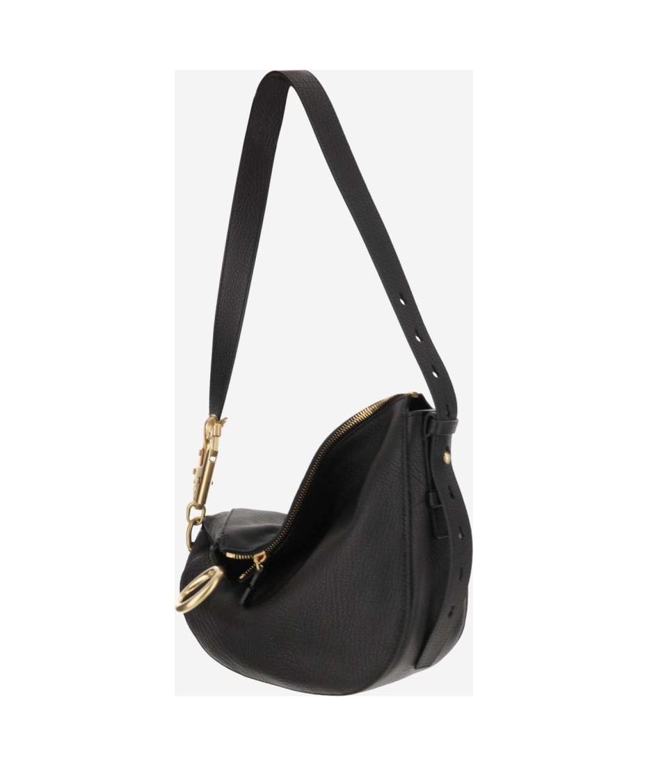 Black Knight small asymmetric leather hobo bag