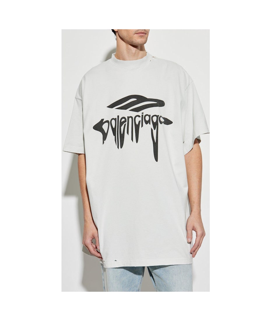 Tシャツ・カットソー Balenciaga Light Grey Cotton Oversize T-Shirt Balenciaga Light Grey Cotton Oversize T-shirt | italist