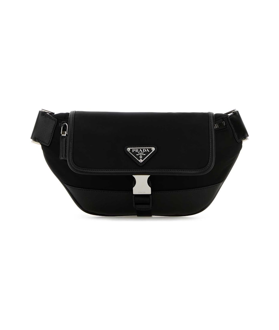 VIP価格PRADA Black Re-Nylon and leather crossbody bag 関送込 Prada Black Re-nylon And Leather Crossbody Bag | italist