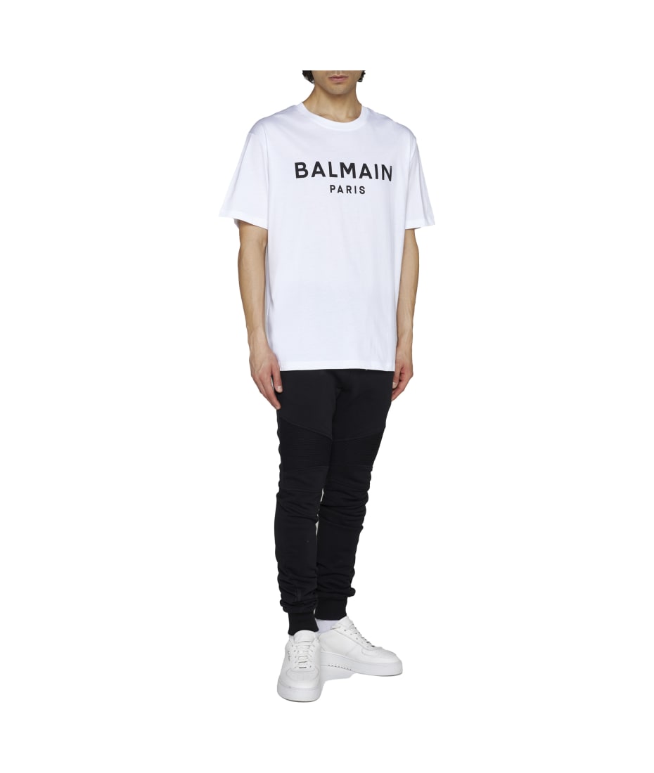 Tシャツ・カットソー BALMAIN Men Polo Shirts EH1EG010BB73 GAB BLANC NOIR WHITE Balmain BALMAIN Men T-Shirts EH1EG010BB73 GAB BLANC NOIR