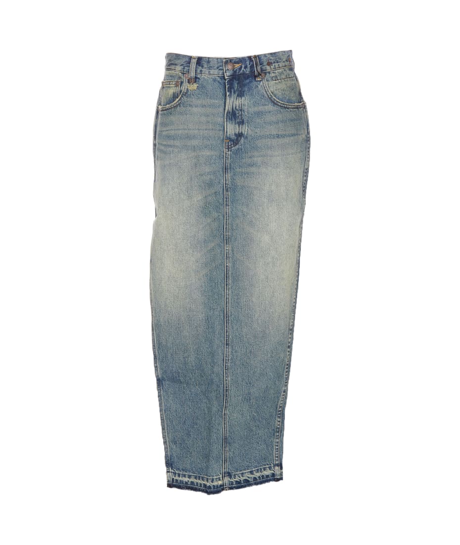 R13 Denim Devon Side Slit Skirt | italist