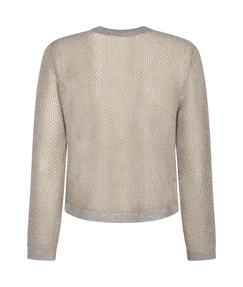 Tory Burch Kendra Mesh Beige Cardigan | italist