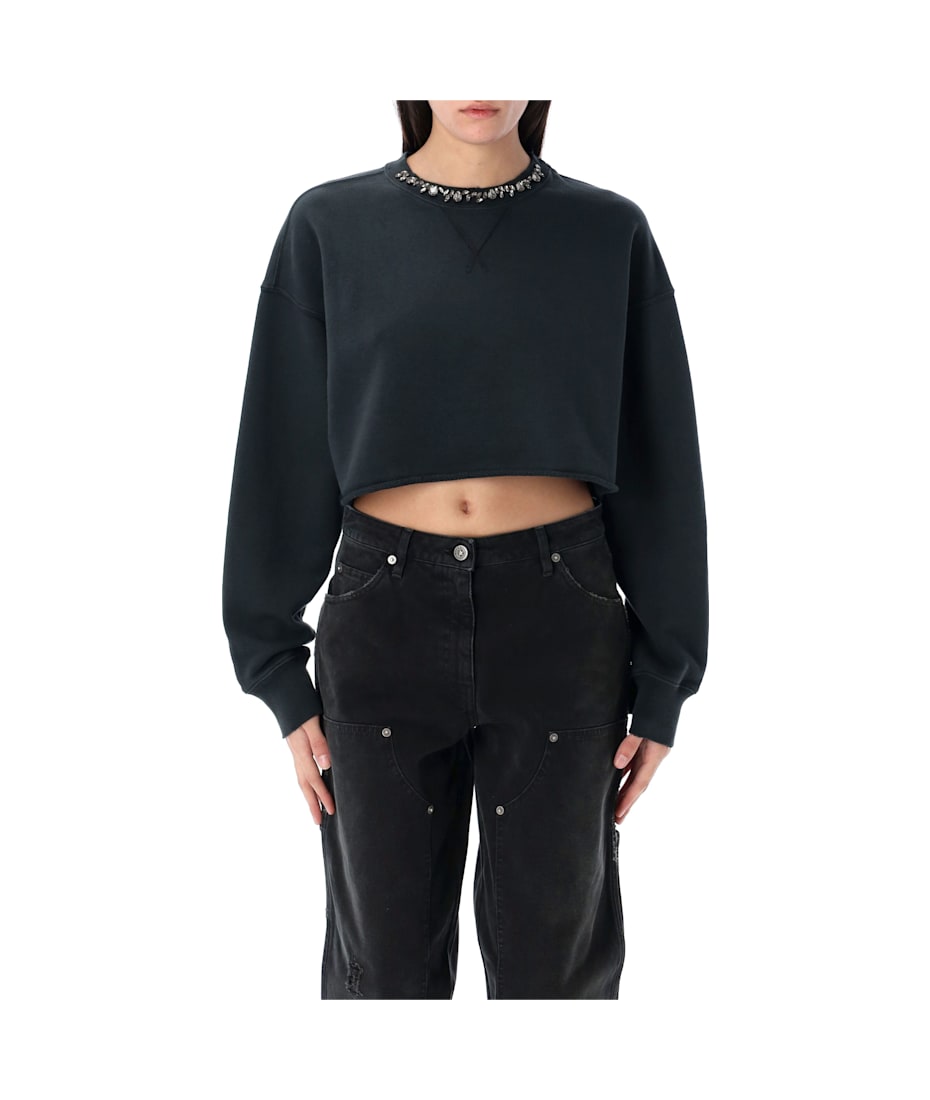 VIP【送料関税込】GOLDEN GOOSE COTTON CROPPED SWEATSHIRT Golden Goose Embellished Cropped Sweatshirt | italist