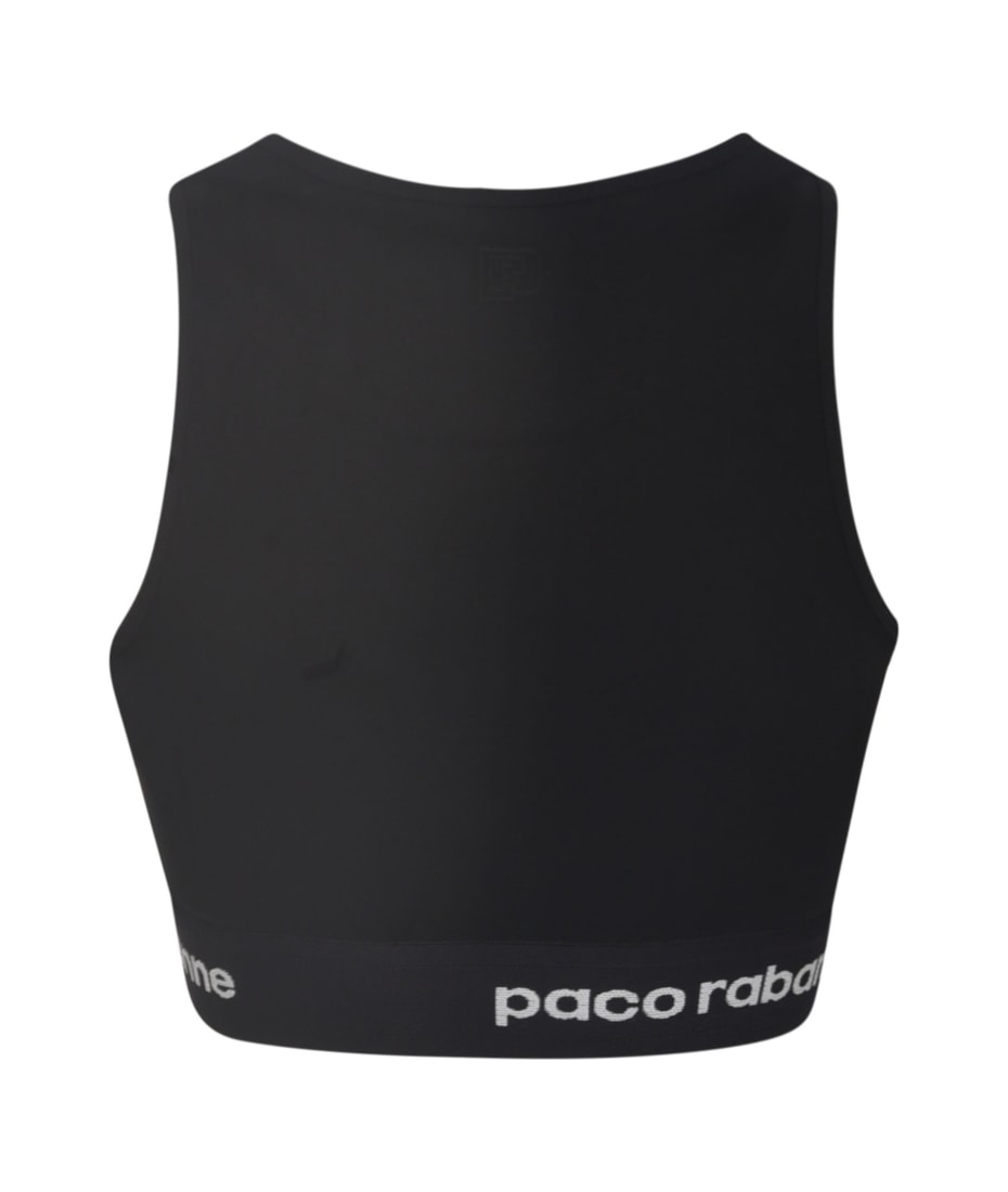 ブラジャー Rabanne FW23 TOPS WITH LOGO (23AJTO608PA0092_P001) Rabanne Outlet: Top woman Paco - Black | Rabanne top
