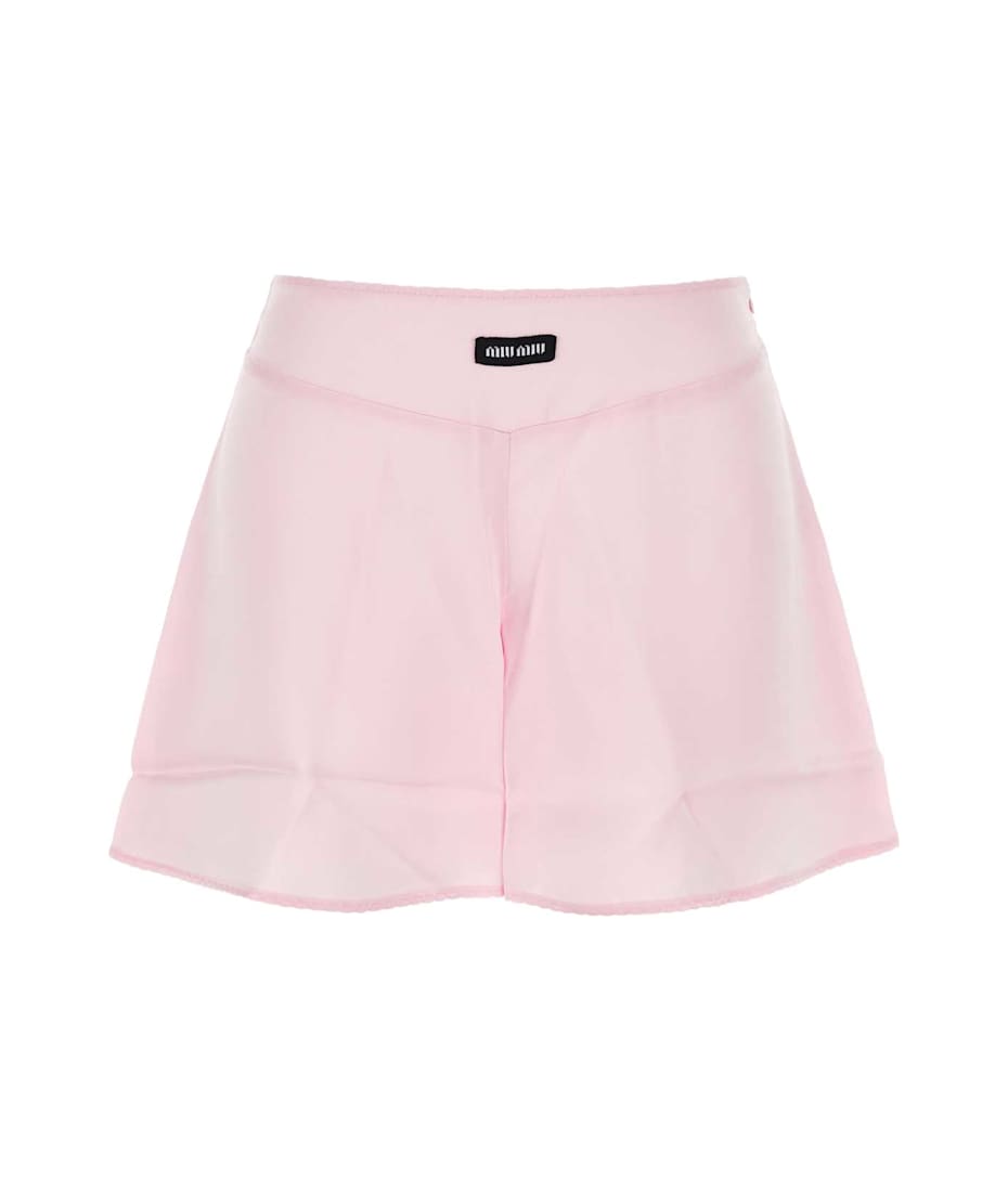 Miu Miu Pink Satin Shorts | italist