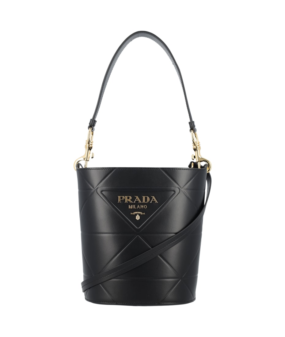 Prada bucket leather on sale bag