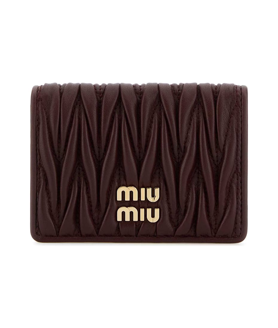 【Miu Miu】 Burgundy Leather Wallet Miu Miu Matelassé leather wallet for Women - Burgundy in UAE