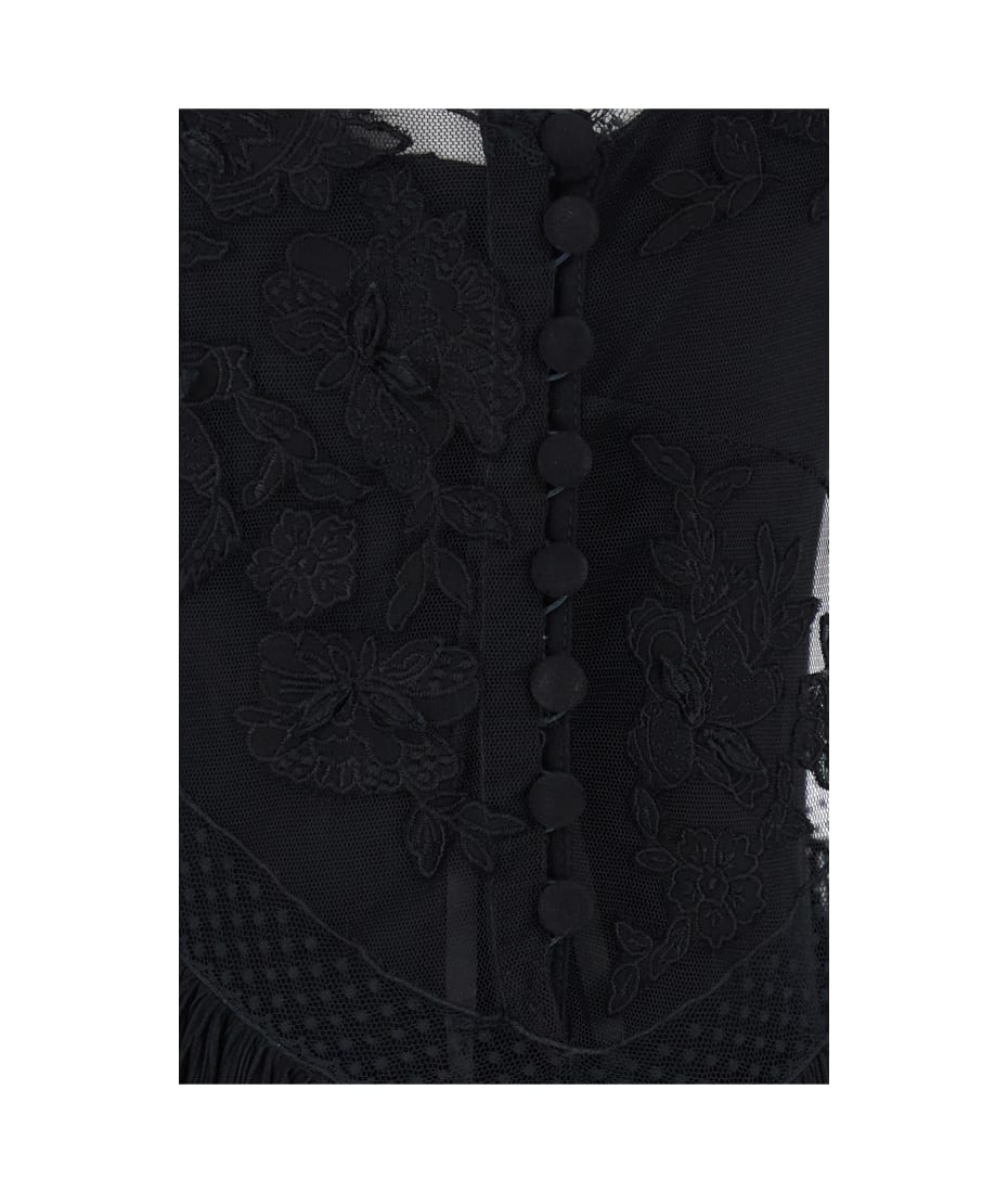 ワンピース TWINSET FW24 ABITO (242TS2200 00006) TwinSet Black Long Sleeveless Dress With V Neck In Viscose