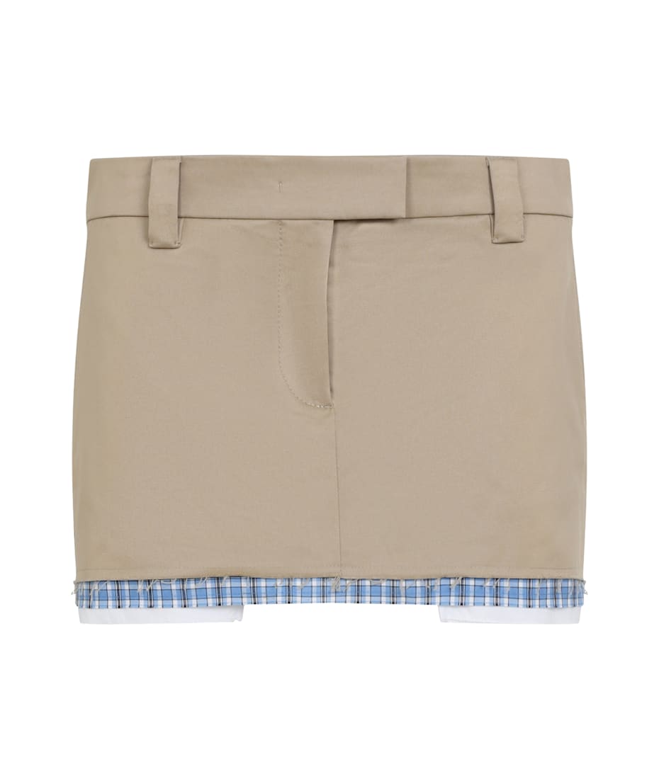 ミニスカート MiuMiu SS25 Beige cotton mini skirt (MG2383SOOO1UPX F0065) Miu Miu Skirt | italist