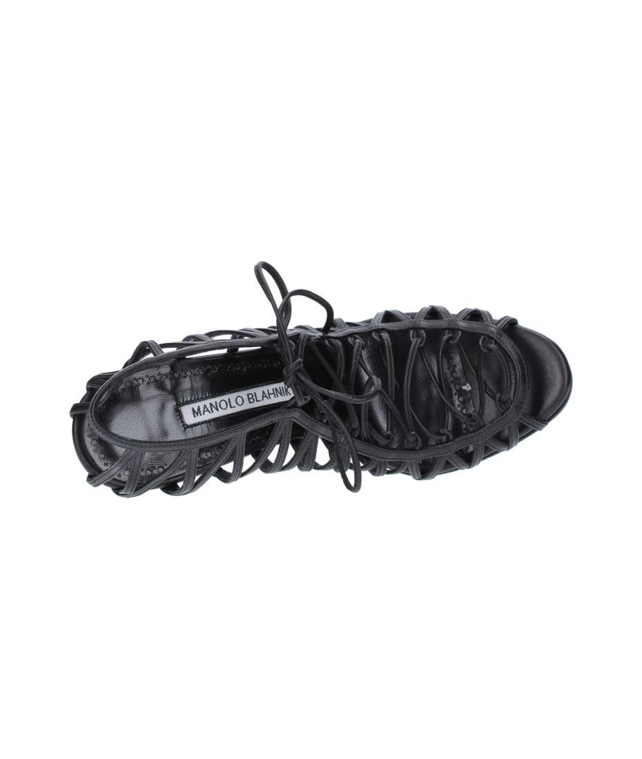 Manolo Blahnik Hamza 105 Leather Sandals | italist