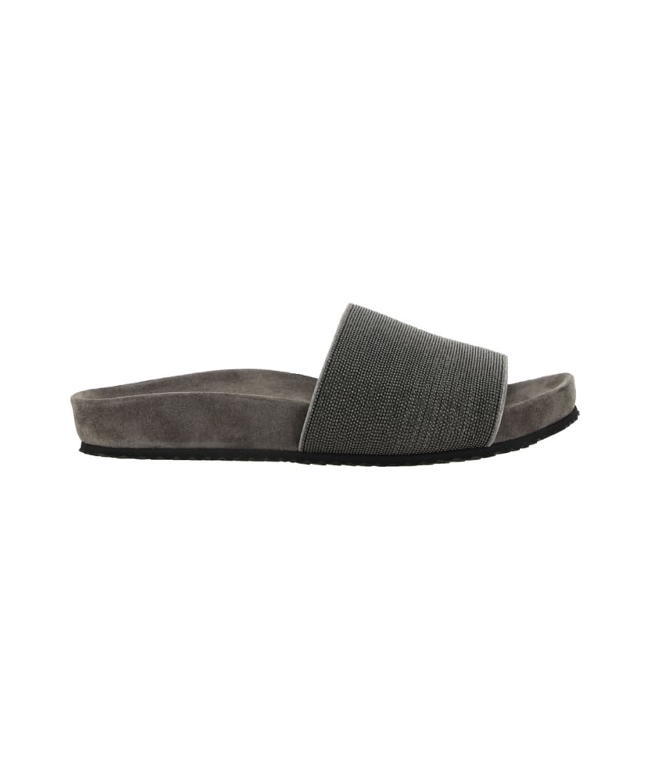 Brunello Cucinelli Suede Slides | italist