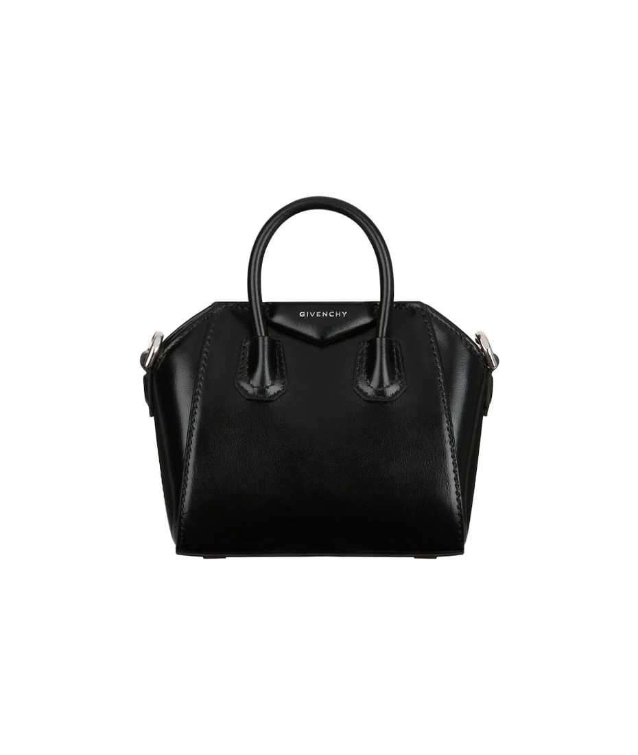 Givenchy Antigona Micro Bag In Black Box Leather