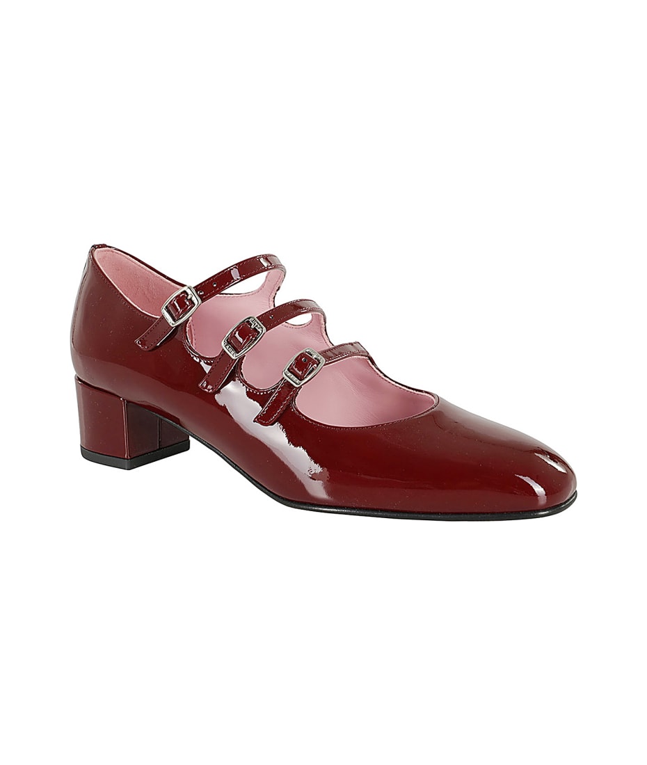 パンプス CAREL Spaghetti Pumps - Carel - Leather - Burgundy Alice - Burgundy patent leather Mary Janes pumps | Carel Paris