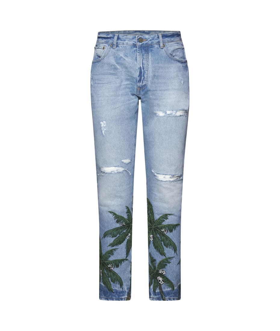 Palm Angels Palm Tree Print Jeans | italist