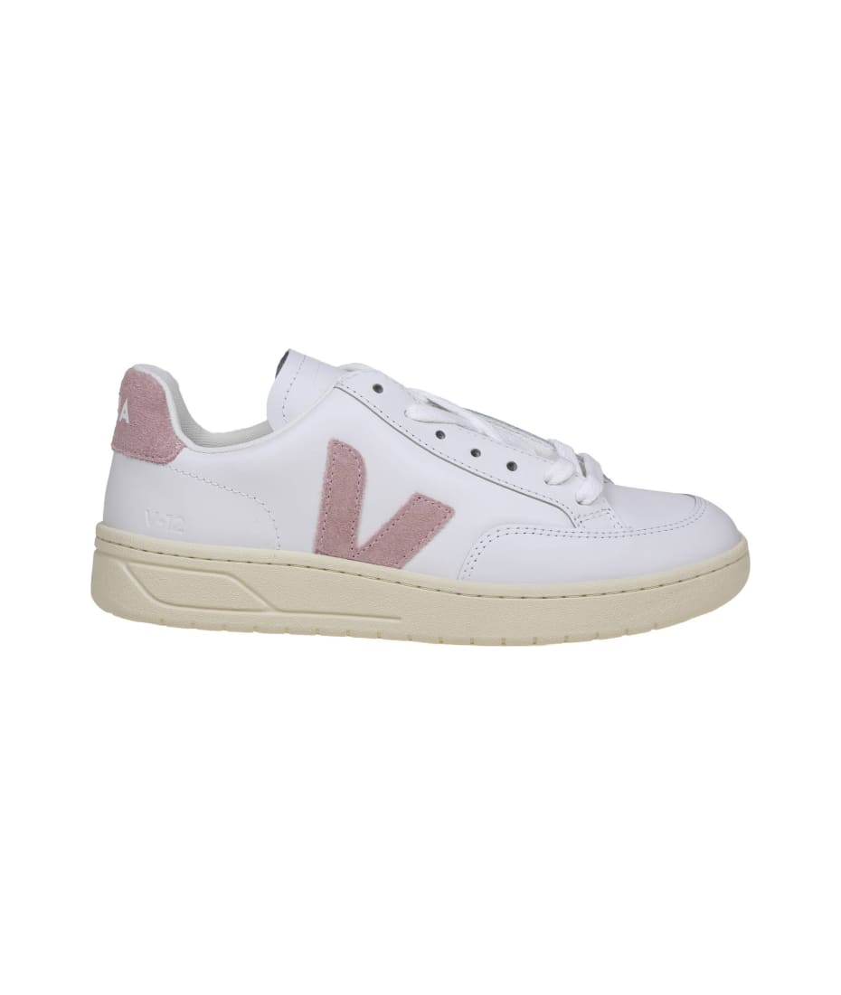 Veja V 12 Sneakers In White/pink Leather | italist