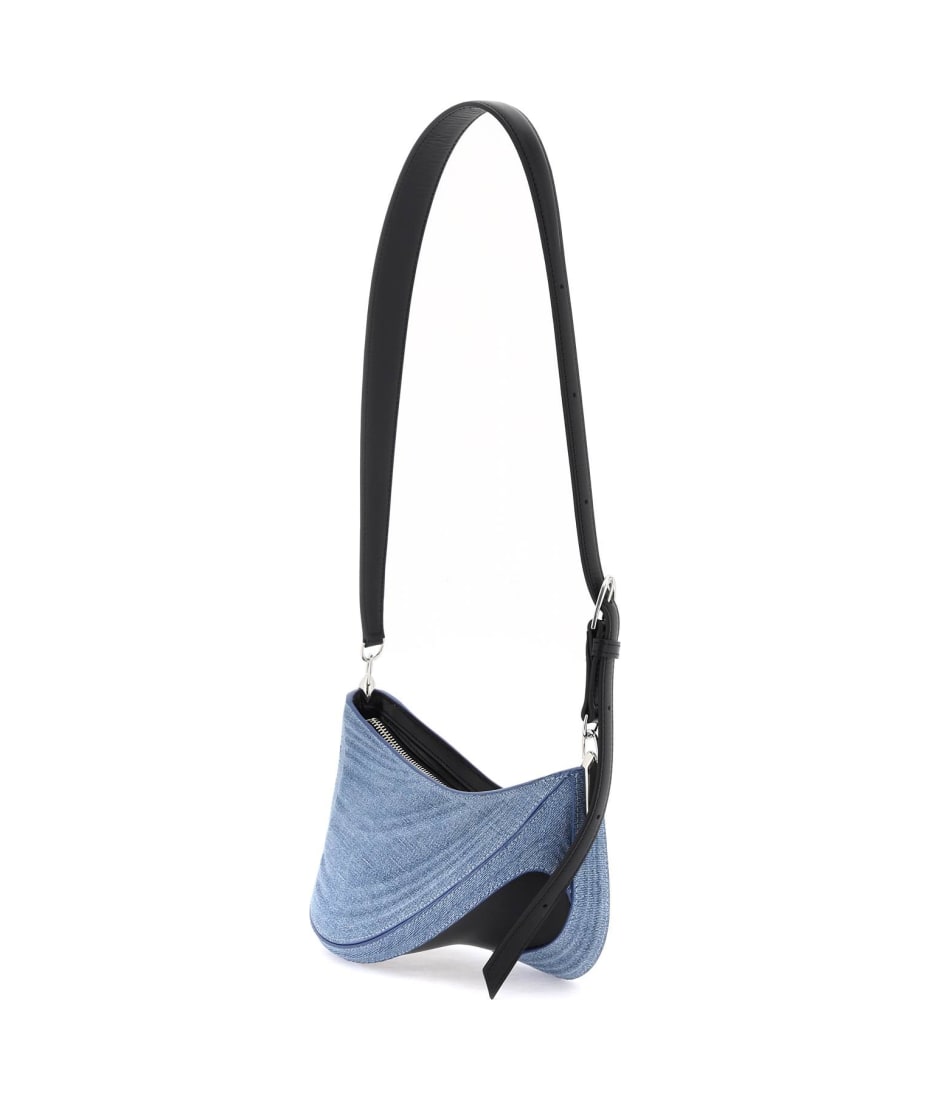 ショルダーバッグ・ポシェット Mugler 'Medium Denim Spiral Curve 01' Shoulder Bag Mugler Medium Spiral Curve 01 Denim Crossbody Bag | Blue