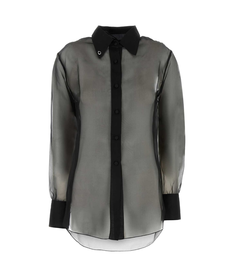 Tシャツ・カットソー Oseree FW24 Black organza silk (ODC143 BLACK) Oseree Black Organza Silk | italist