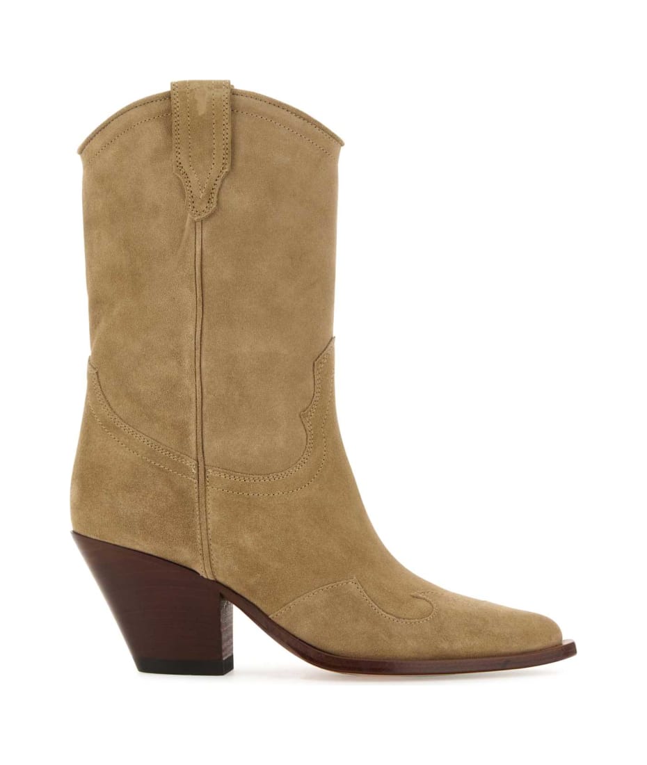 Sonora Cappuccino Suede Santa Clara Ankle Boots - TAUPE