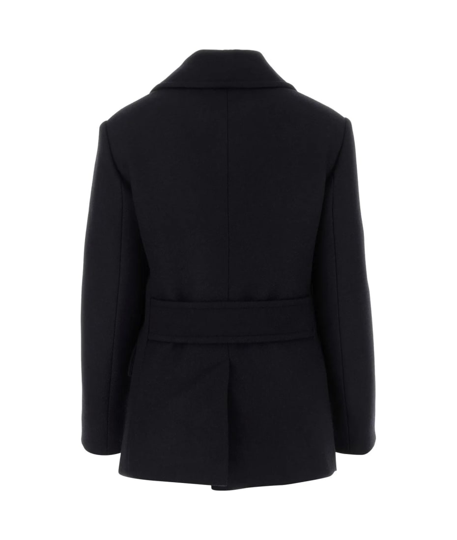 【関税&送料込】Prada Midnight Blue Wool Blend Coat Prada Midnight Blue Wool Blend Coat | italist
