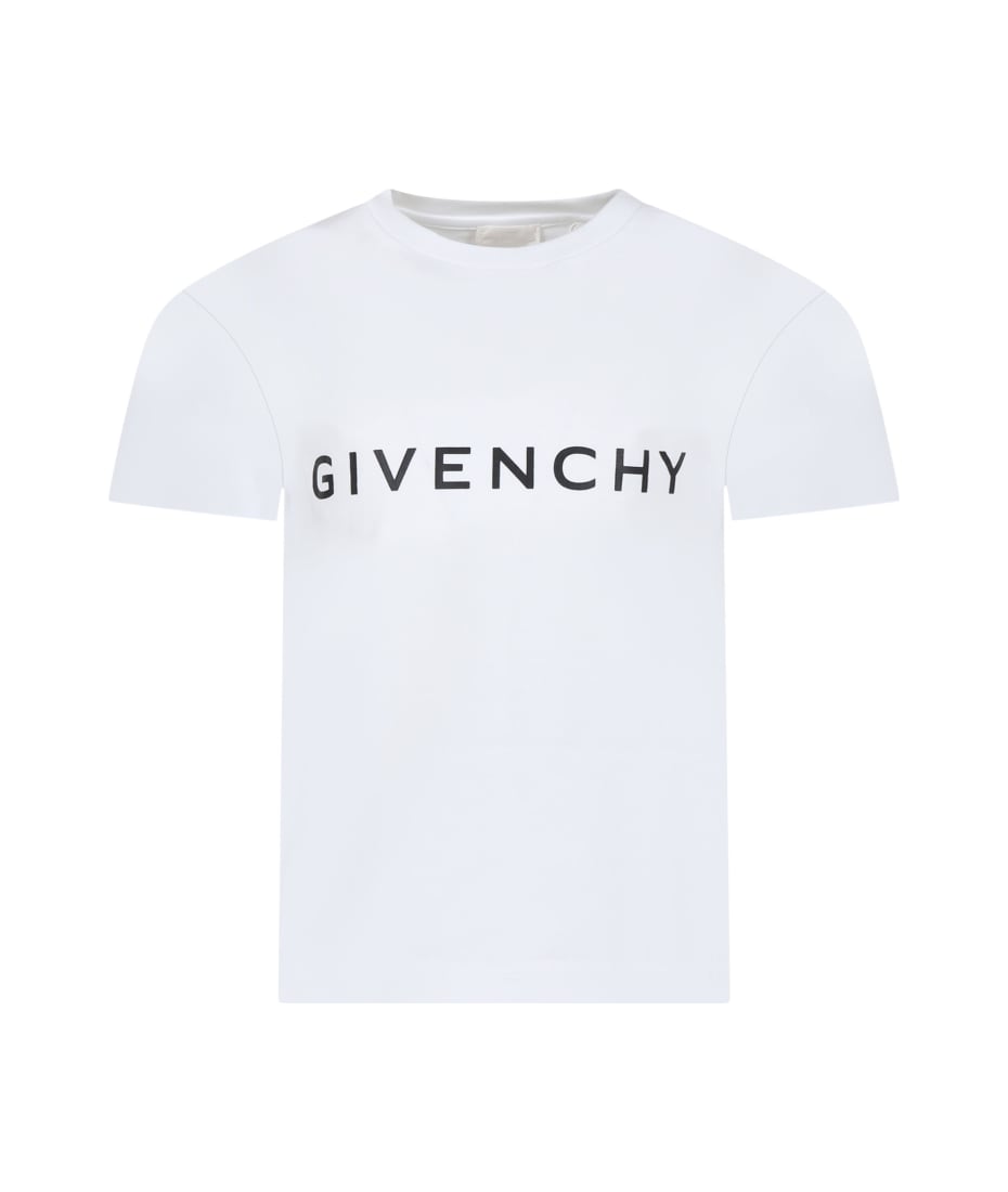 Givenchy White T-shirt For Kids With Logo - Bianco