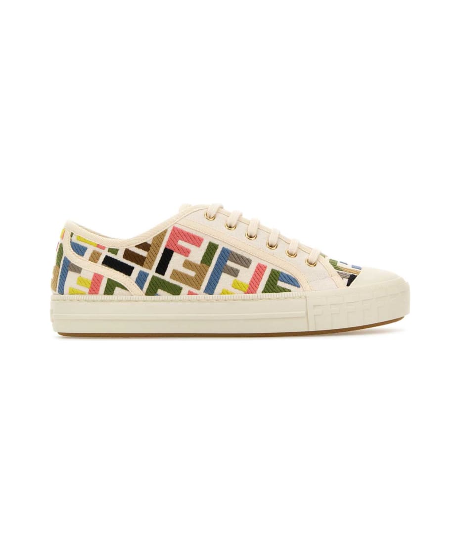 スニーカー FENDI Embroidered canvas Domino sneakers (8E8325ARIV F1SZE) Domino Fabric Multicolor | Fendi