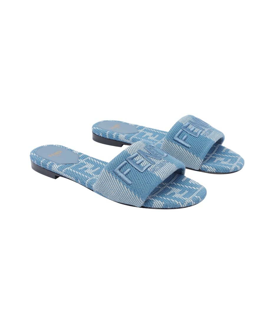 サンダル・ミュール Fendi Sandalo Slide Fendi Sunshine Fendi Sunshine Fabric Beige | Fendi