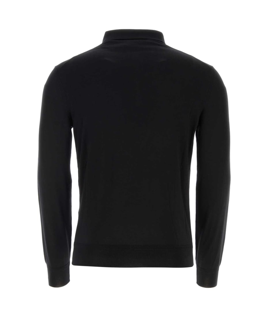 Tom Ford Black Cotton Shorts Polo Shirt - BLACK