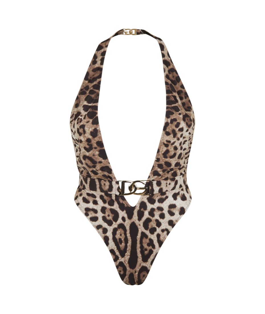 DOLCE & GABBANA Leopard-print swimsuit