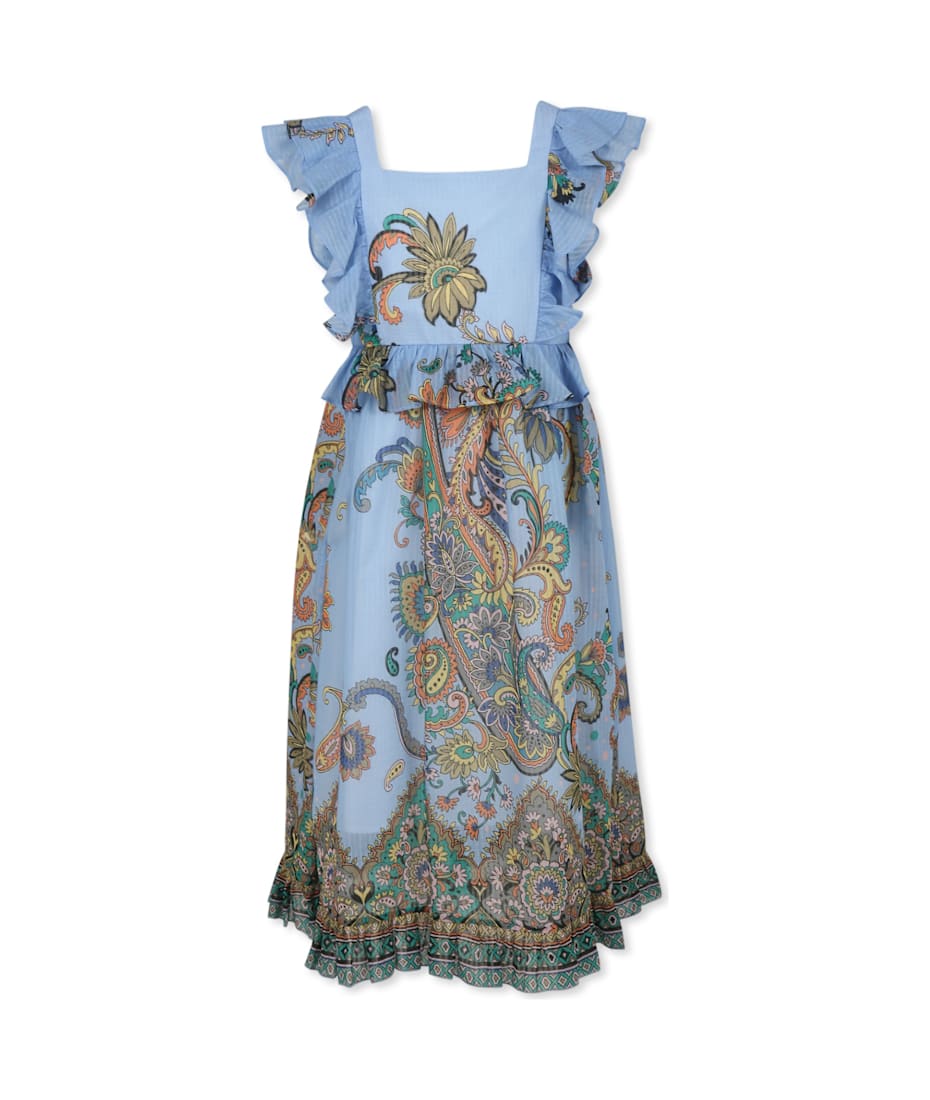 ワンピース ETRO Floral Paisley print dress Light Blue ETRO Floral Paisley Print Dress | Blue | FARFETCH GE
