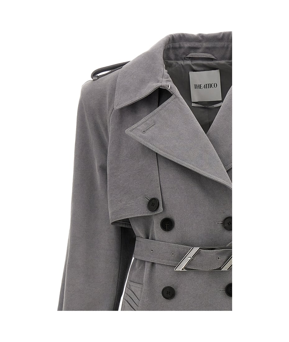 コート THE ATTICO Double-breasted trench coat (247WCC68D088 084) The Attico double-breasted Trench Coat | Neutrals | FARFETCH