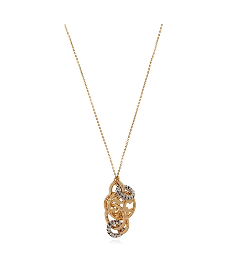 Tory Burch Miller Pavé Interlocking Pendant Necklace