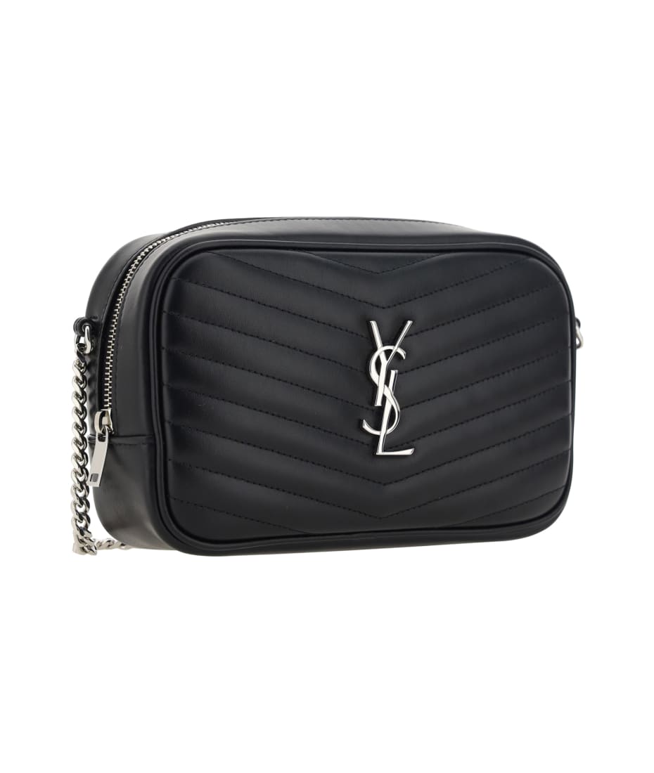 Saint Laurent Midnight Patent-leather Clutch Bag In Nero