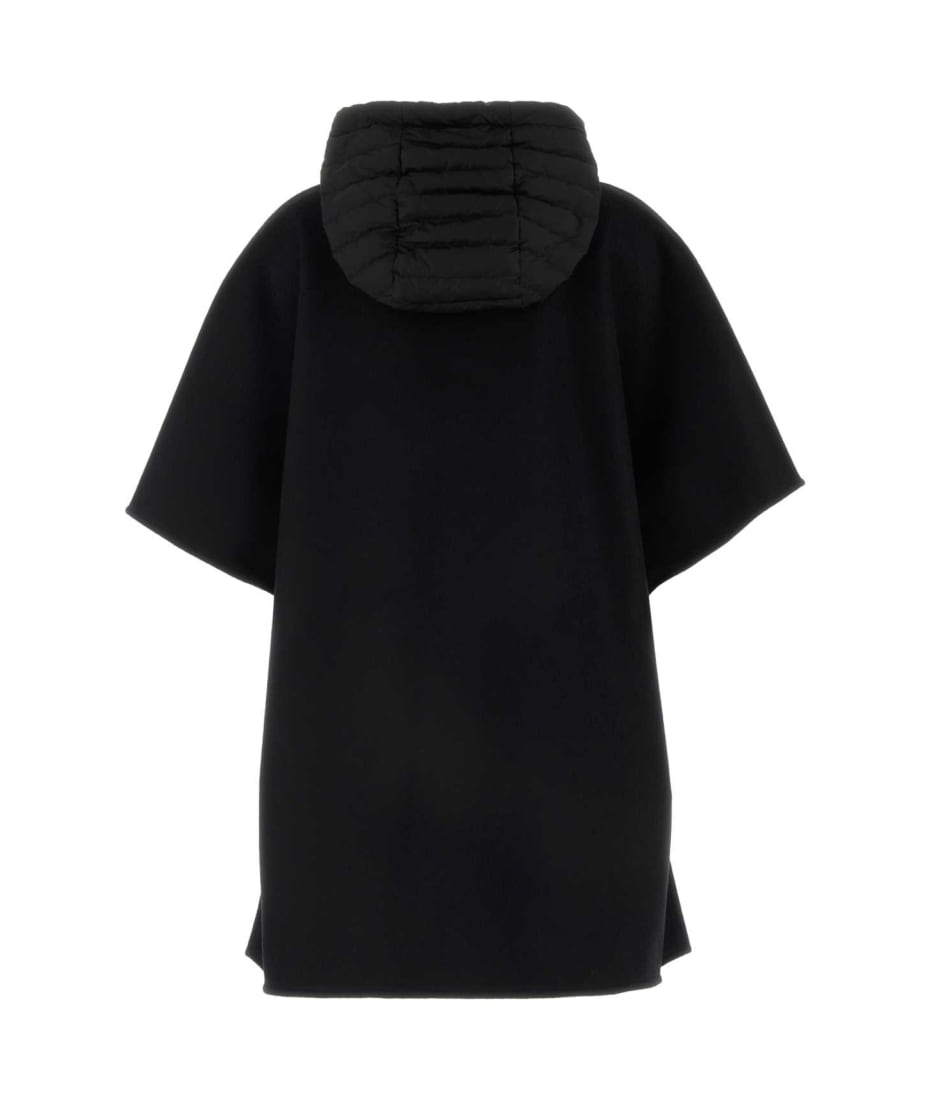 Moncler Black Wool Blend Cape | italist