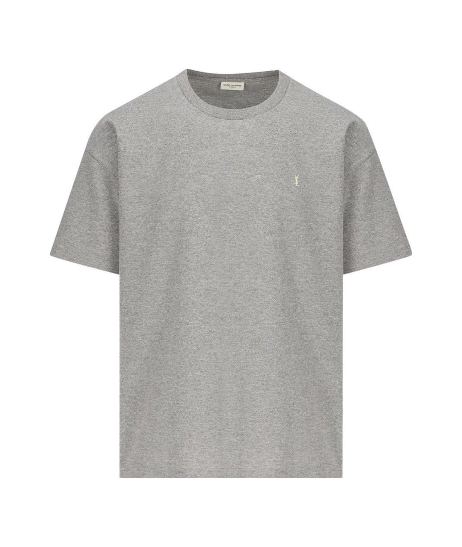 【送料&関税込】Saint Laurent Gey Crewneck T-shirt With Cass Saint Laurent Gey Crewneck T-shirt With Cassandre Embroidery