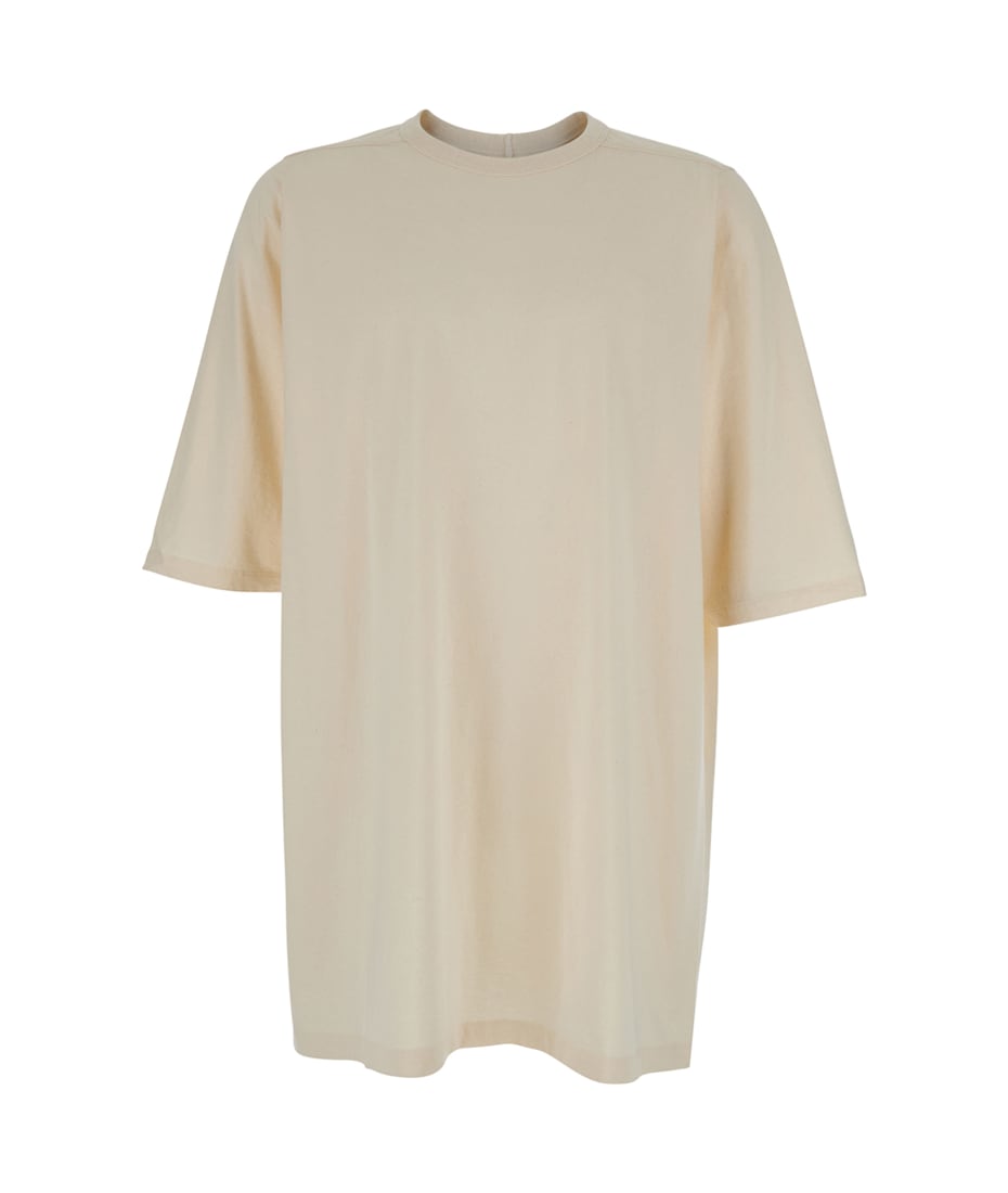 Tシャツ・カットソー RICK OWENS 'Jumbo' White Round Neck T-Shirt in Cotton Man Rick Owens 'jumbo' White Round Neck T-shirt In Cotton Man