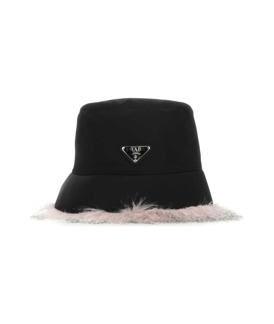 ハット PRADA FW24 Black Re-Nylon hat (1HC1372DWS F0BN9) Prada Black Re-nylon Hat | italist
