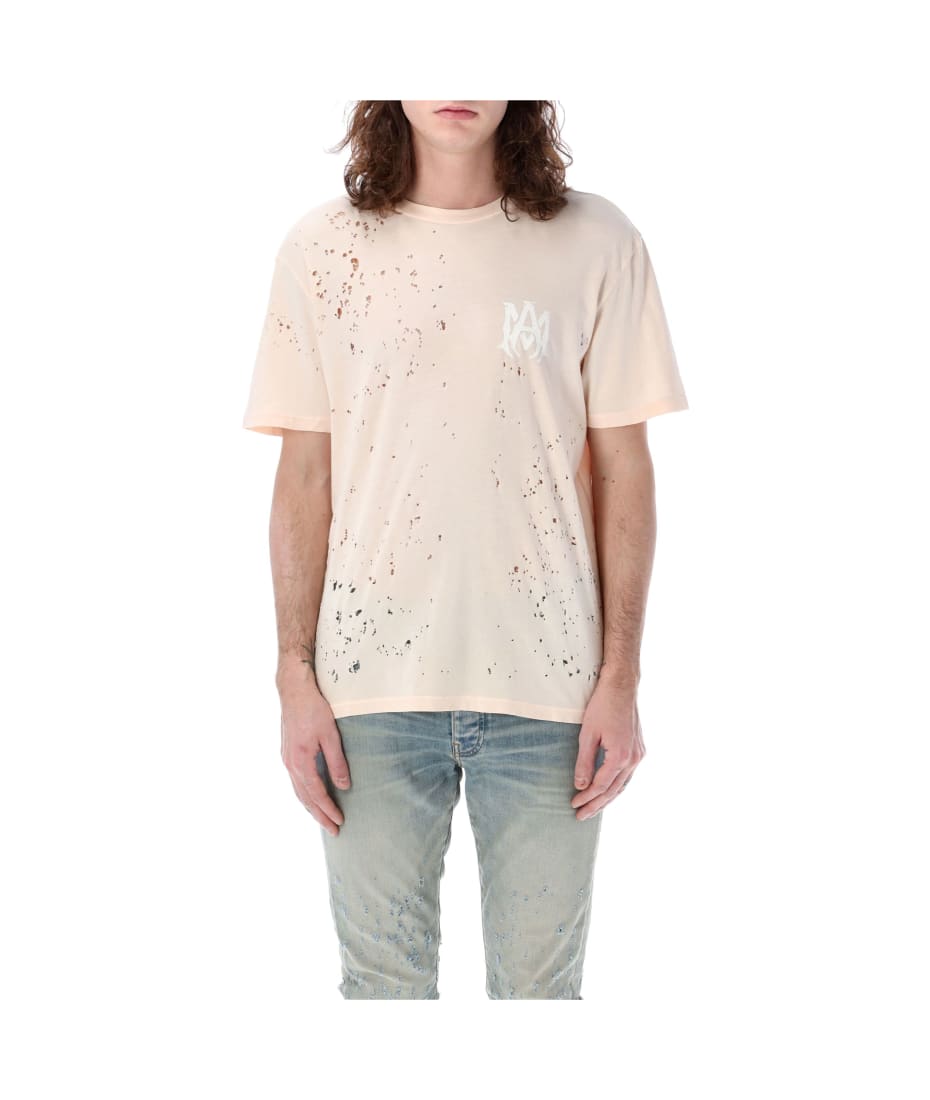 【AMIRI】メンズ WASHED SHOTGUN TEE Tシャツ AMJYTE1029-365 AMIRI Shotgun Cotton T-shirt | Grey | FARFETCH