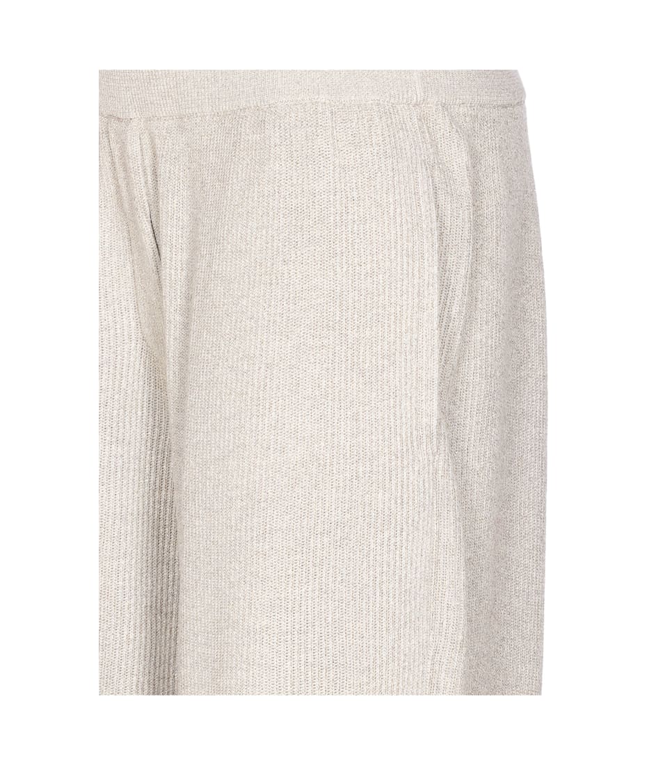 パンツ BRUNELLO CUCINELLI VANISE' SPARKLING KNITTED TROUSERS IN ENG Brunello Cucinelli Sparkling Vanisé Rib Knit Trousers