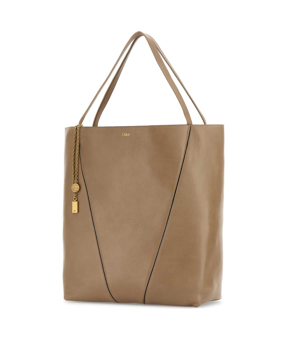 トートバッグ Chloe Sand Leather Large Spin Shopping Bag Chloé Large Chloé Spin Tote Bag In Grained Leather in Clay