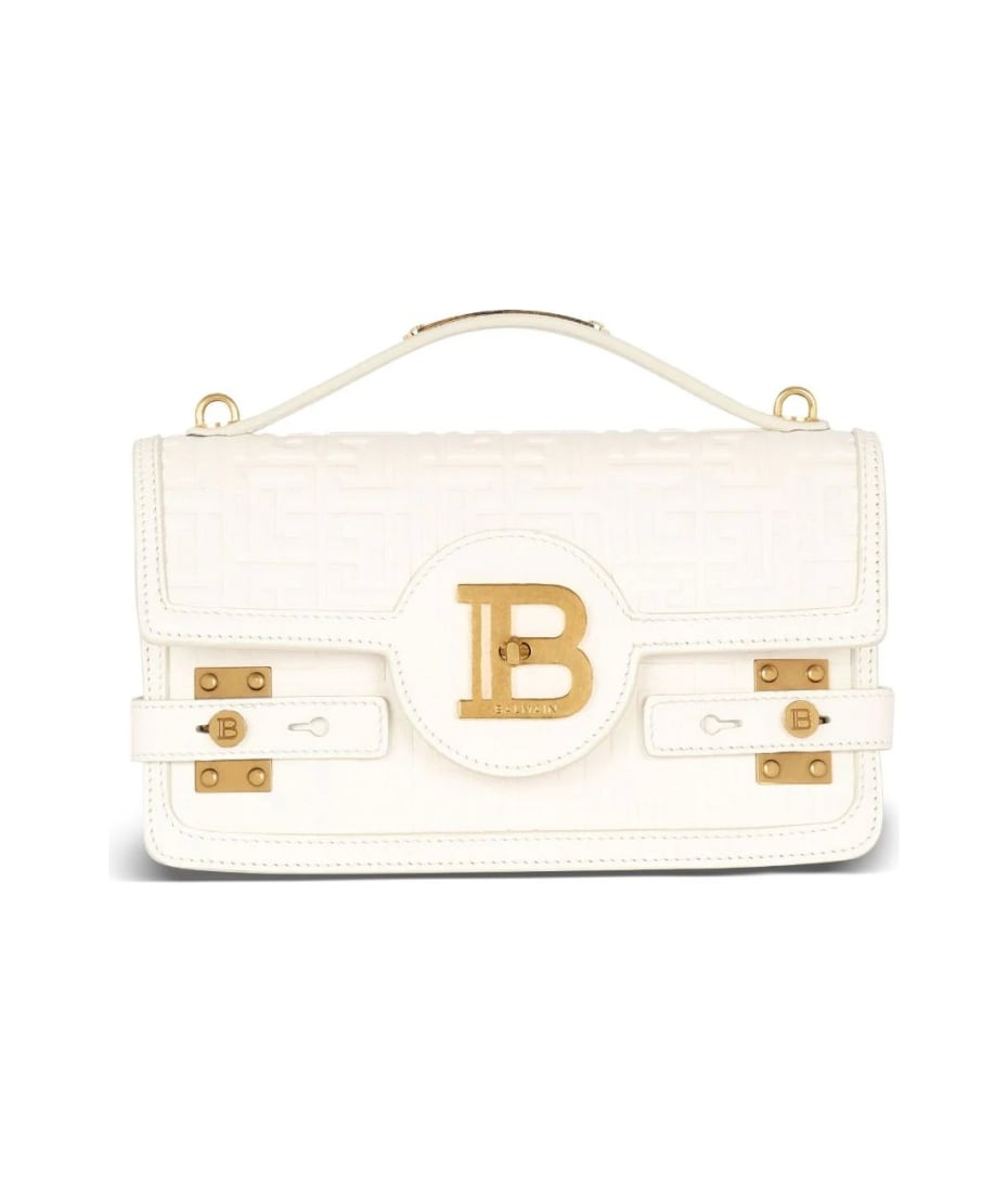 B Buzz 24 Leather Shoulder Bag in Black - Balmain