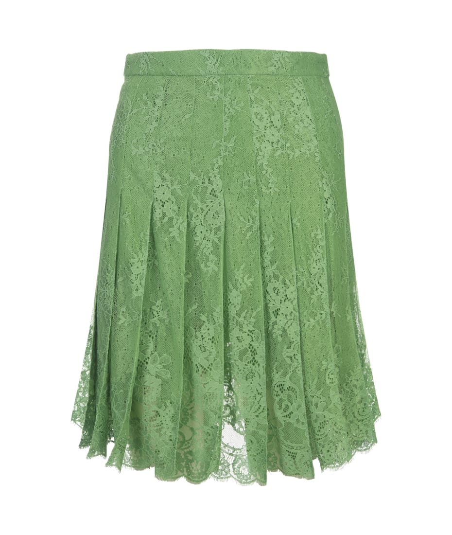 スカート ERMANNO SCERVINO Woman Skirt Green D462O706HKC 56310 Ermanno Scervino Green Lace Pleated Skirt | italist, ALWAYS