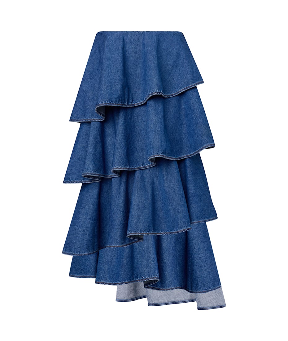 スカート Alaia Spiral Skirt In Denim Alaia Spiral Denim Skirt | italist