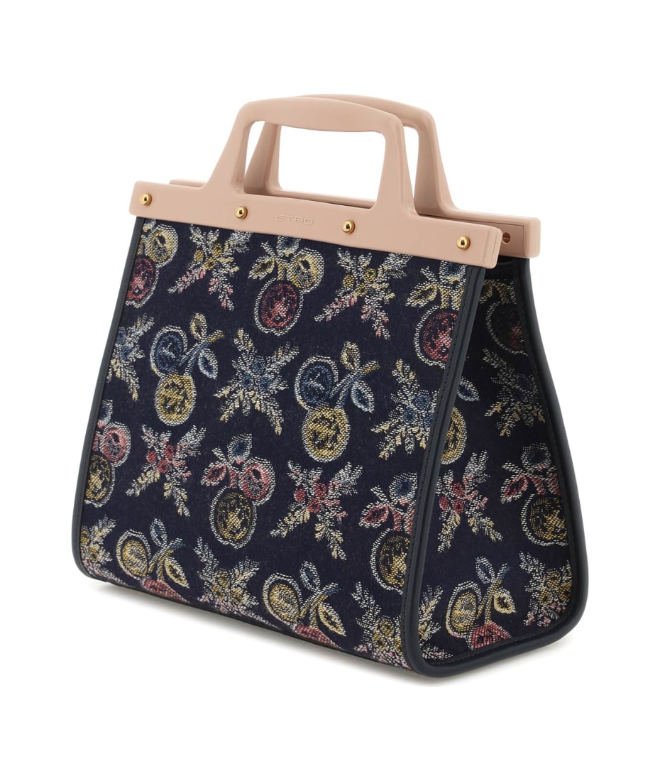 Love Trotter Medium Jacquard Tote Bag in Blue - Etro