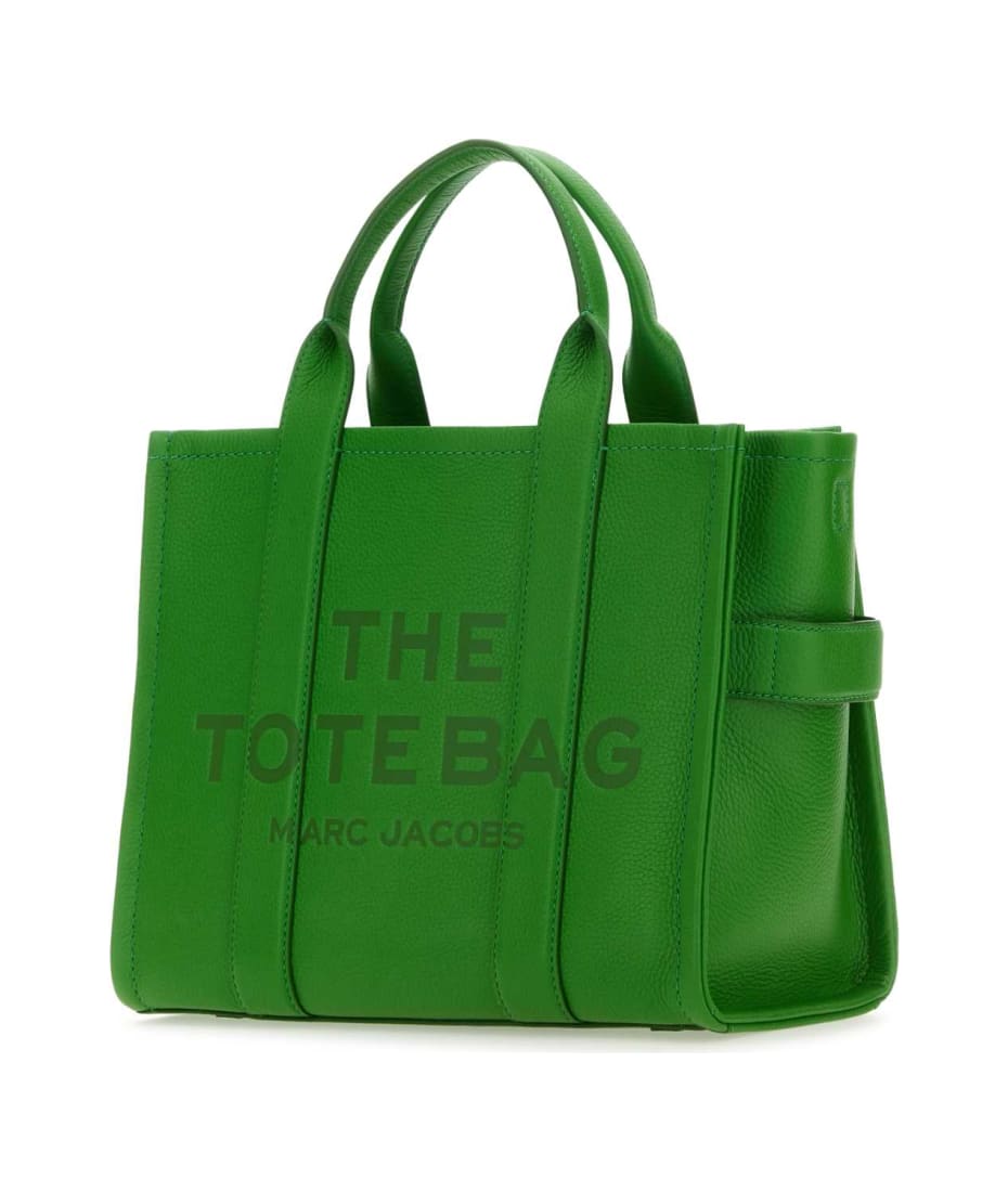 Marc Jacobs Green Leather Medium The Tote Bag Handbag